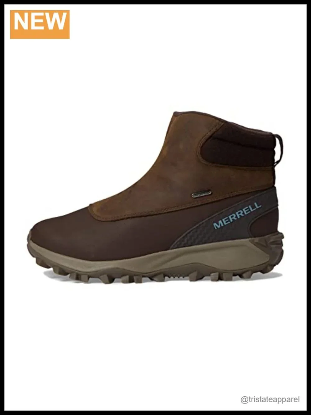 Women's Waterproof Fleece Lined Leather Pull-On Snow Boots Round Toe